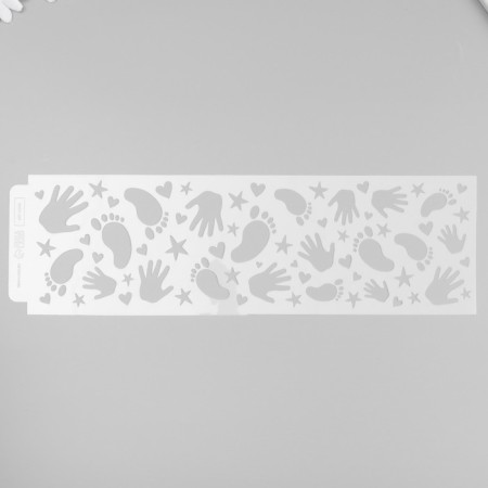 Tencil of border plastic "palms and legs" 40x12 cm-3