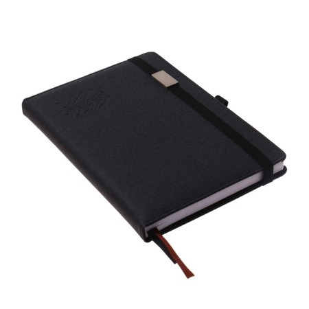 The diary is low, PVC, A5, 140 sheets in a cage, on an elastic band, with a handle, in a gift box, mix-3