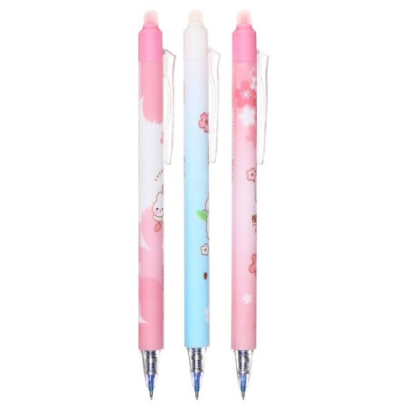 Gel pen with erased ink, blue rod, mix