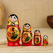 Матрёшка "Хохломская", 4-х кукольная, высшая категория