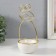 Souvenir ceramics, metal stand "Frog" white with gold 9x8x18 cm