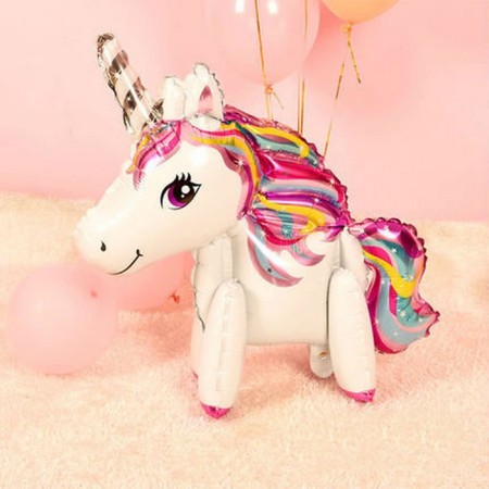 Foil ball 24 "Unicorn-toy", the color is white, under the air-2