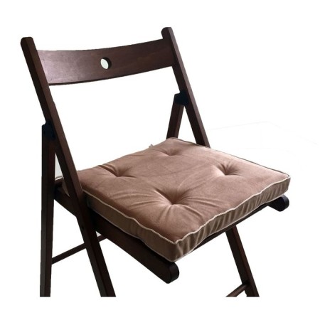 A pillow for a chair 38x38 cm, h 5 cm, beige color, velor, foam rubber, kant