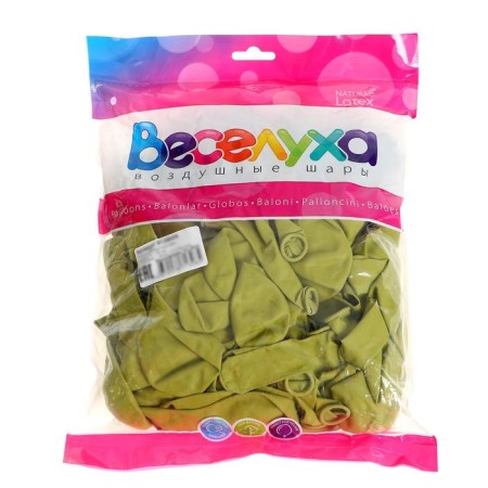 Latex ball 12 ", pastel, olive, set of 100 pcs.-1