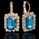 Earrings with rhinestones "rectangle" party, color mix