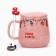 New Year! New Year's Ceramic mug with a spoon "warmth and comfort!", 350 ml, pink color