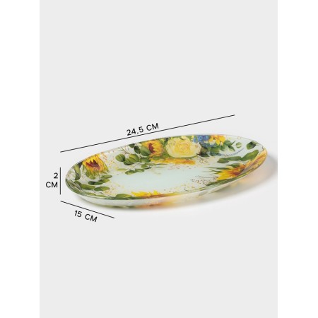 Serving shares "Sunflowers", 24.5 × 15 × 2 cm, glass, pattern-1