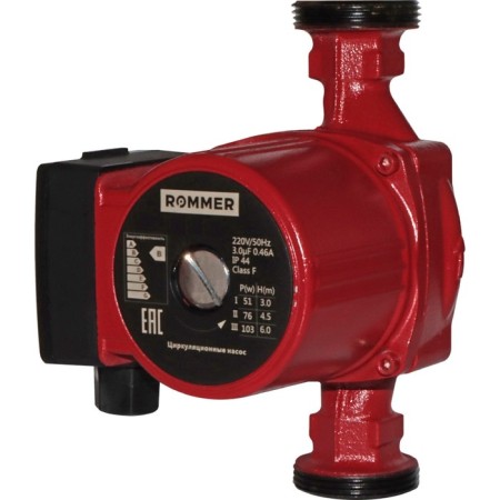 Circulation pump Rommer 25/60-180, 93 watts, 55 l/min, pressure 6 m, cast iron