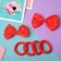Hair set "Karapulka" (2 clamps, 4 elastic bands) Bow Gay, pink
