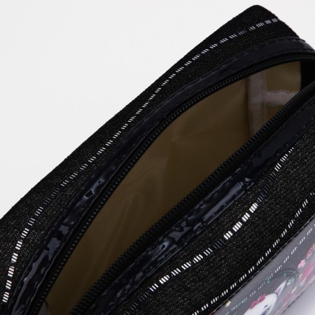 Cosmetic bag with lightning, black color-2
