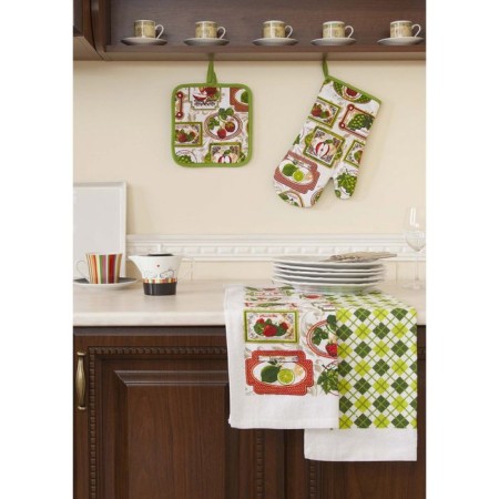 Kitchen "fruits": tacks - 2 pcs, towel 38 × 64 cm - 2 pcs