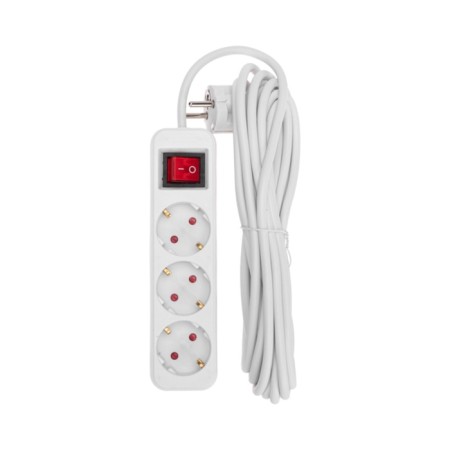 Extension cord Standard 3 nests, 5m, 3x1.0mm², s/h, with a switch, white rexant