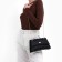 Women's bag made of artificial leather with a valve, 26x16x9 cm, black