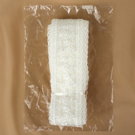 Lace on a grid, 50 mm × 11 ± 1 m, ivory color-2