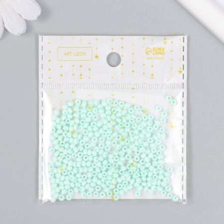 Glass 8/0 "Marshmallow. Matte. Mint" 10 g-3