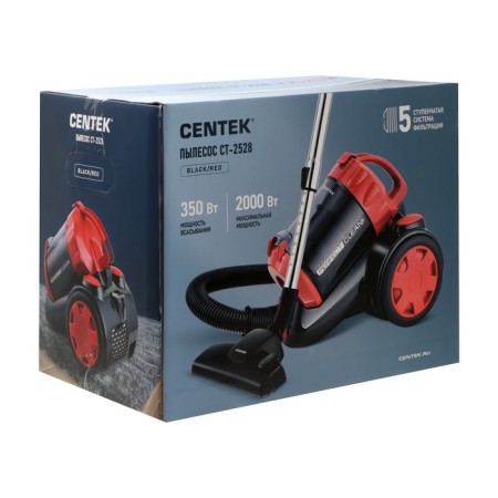 Vacuum cleaner Centec CT-2528, 2000/350 W, 1.5 l, multicyclone, red/black-4