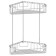A corner-cutting shelf with hooks, bunk, size 23 x 23 cm, chrome