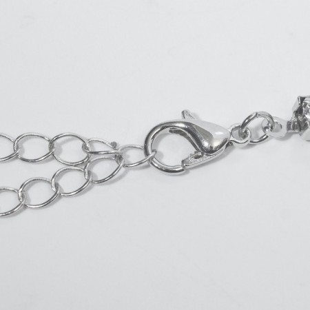 The necklace "Jewel" is a square, the color is white-green in silver, 36 cm-1