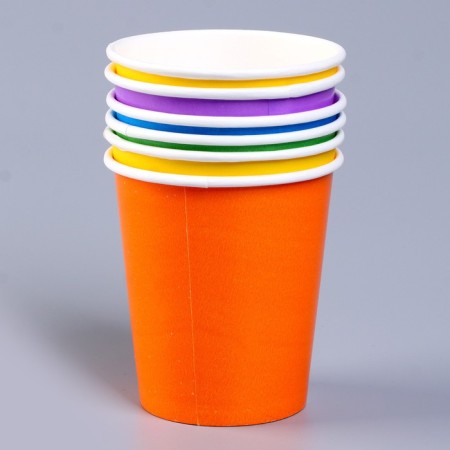 A set of paper disposable glasses "Differently", 250 ml, 6 pcs, mix-1