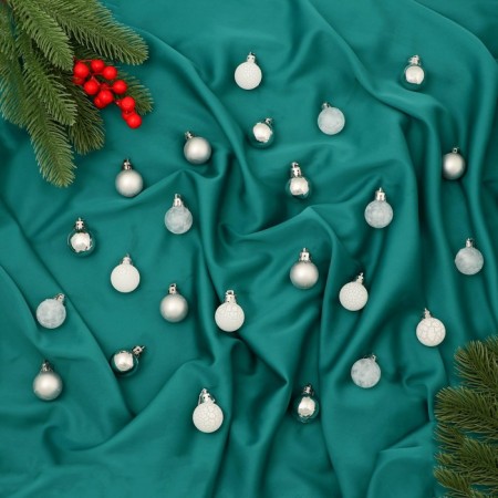 Set of balls plastic D-3 cm, 24 pcs "Tradition" cod, silver white