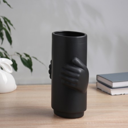 VAZA Ceramics Table "Pietro" Hands, 24x1 cm, black-2