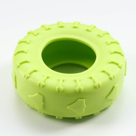 Chewing toy for dogs "Tire" 9 cm, light green-2