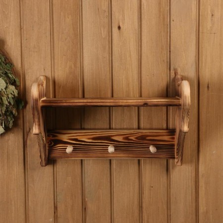 The shelf is burned, 3 hooks, 43 × 27 × 17 cm-3