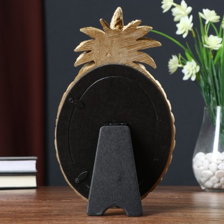 Polystone photo frame 10x15 cm "Pineapple" aged gold 25.5x14.3x2.2 cm-3