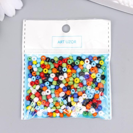 Round beads 6/0 "Multi-colored" 30 g (+ /- 2g)-2