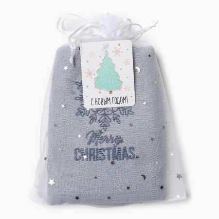 Tainted towel "Snowflake" 30x60 cm, 100% cotton, 340 g/m2-4
