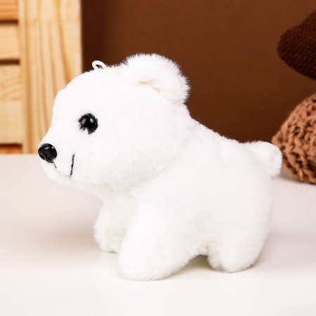 Soft toy "Bear White", on a key fob, 11 cm-1