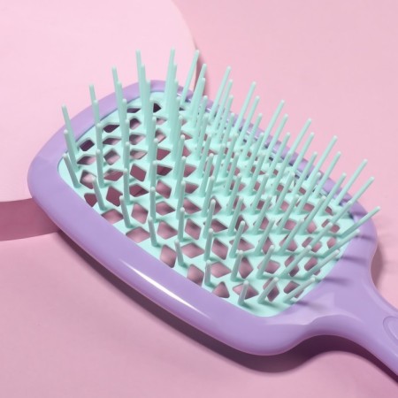 The comb massage, wide, ventilated, 8.5 × 20.5 cm, PVC box, lilac/turquoise color-6
