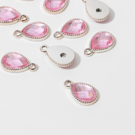 Suspension "drop" rifle 2.1 × 1.4 × 0.4 cm, (set 10 pcs.), Pink color in gold