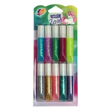 Gel with sparkles "Ray", 10 colors x 5 ml, "Brill"-3