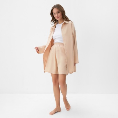 Female set (shirt, shorts) KAFTAN Size 48-50, beige-2