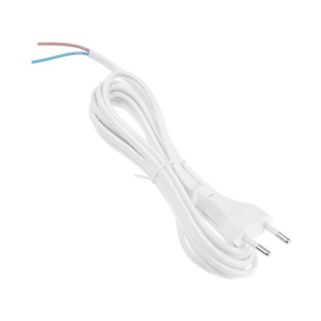 A network cord with a fork, 2.5 m, SHVVP 2 x 0.5 mm2, white-1