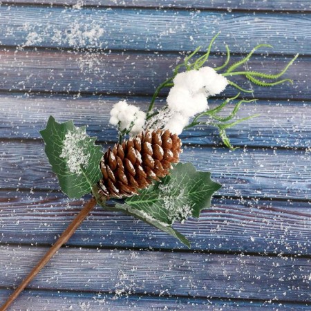 Decor "Winter charm" berry berries in the snow 25 cm-2