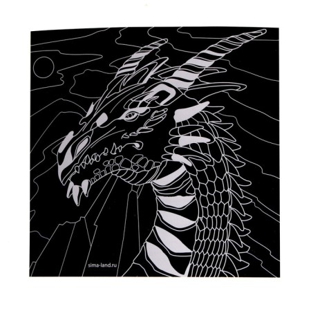 Set of engravings "Dragons", 2 pcs, 19x19 cm, with a metallic effect "Gold"-4