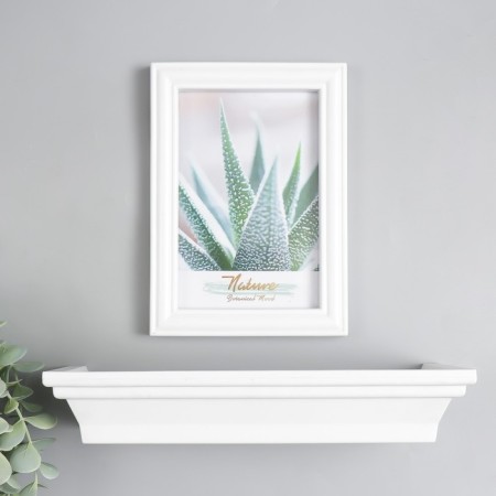 Photo frame plastic 10x15 cm with a shelf "Olivia" white 26x15 cm