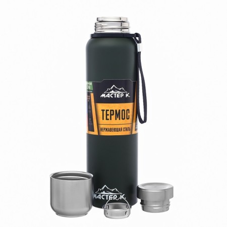 Thermos, 1 l, the journey "Master K.", with a mug, with a strain, retains heat 24 hours-2