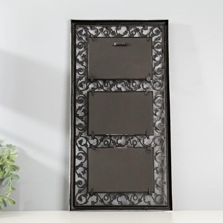 Photo frame plastic in 3 photos 10x15 cm "Small Binding" Dark Silver 23.5x45.5 cm-2