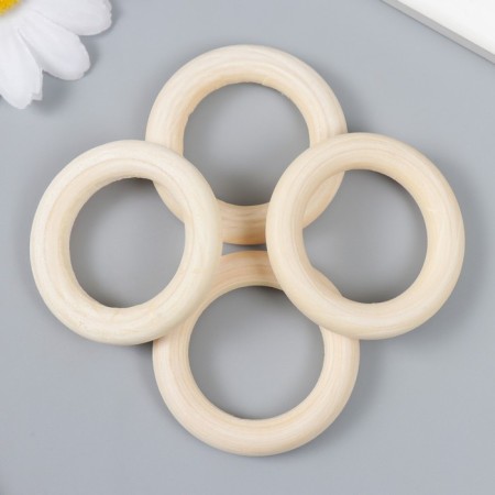 Wooden rings d = 45 mm (set 4 pcs) without coating-1