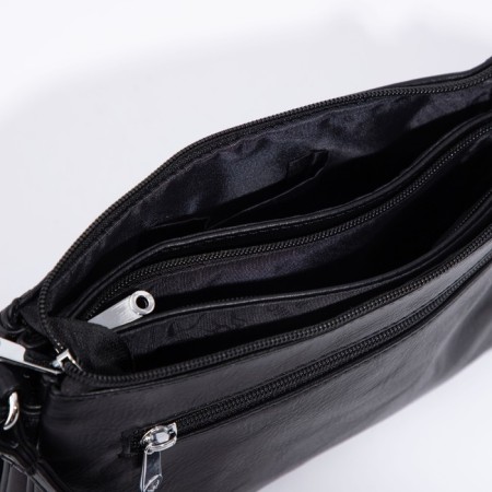 Bag Cross-Bodi with a zipper, black color-5