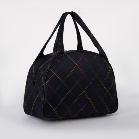 Road bag with a zipper, a suitcase holder, black color