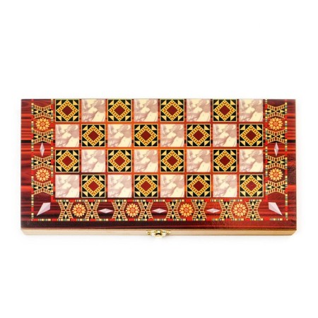 Board game 3 in 1 "Patterns": backgammon, checkers, chess, 29 x 29 cm-7