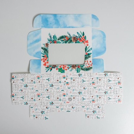 Box for eclairs with inserts - 5 pcs “Let it Snow”, 25.2 x 15 x 7 cm, New Year-4