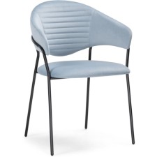 Chair on the metal frame Runso metal/velor, black/blue 57x56x82 cm