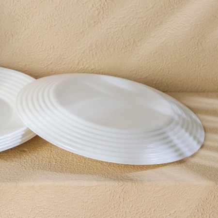 A set of dining plates Luminarc Harena asean, D = 23 cm, glass -ceramic, 6 pcs, white color-4