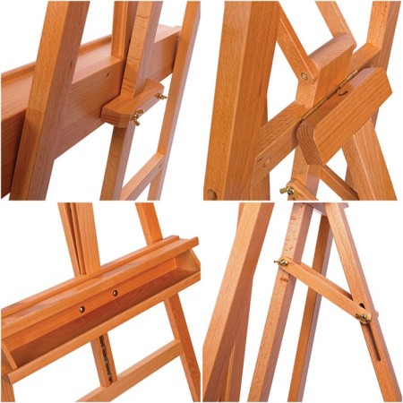 Molbert Floor Lira with an inclined rod gamma "Studio", 65.5*85*164 (225) cm, beech-4