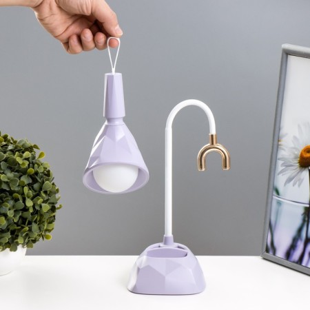 Delser table lamp LED 3W USB AKB Violet 14x13x39 cm Risalux-5